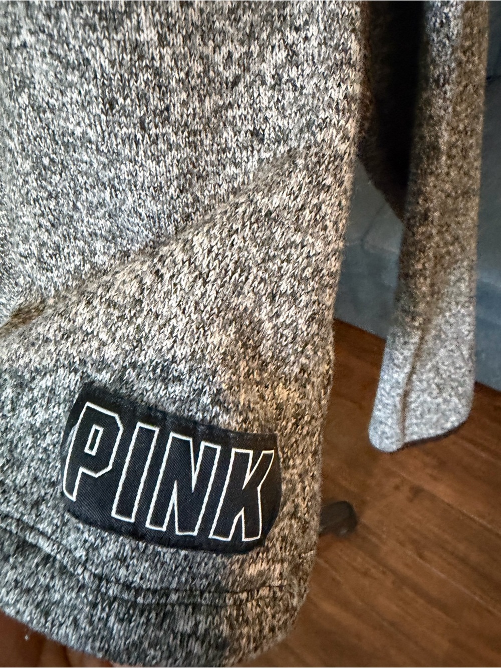 PINK Victoria's Secret Gray Heather Pullover Hoodie - Picture 2 of 5